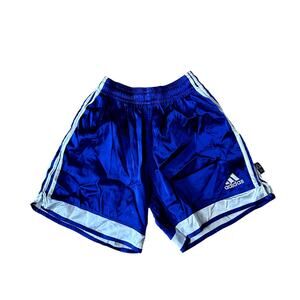 Adidas Vintage Soccer Shorts Y2K Blue White Stripes